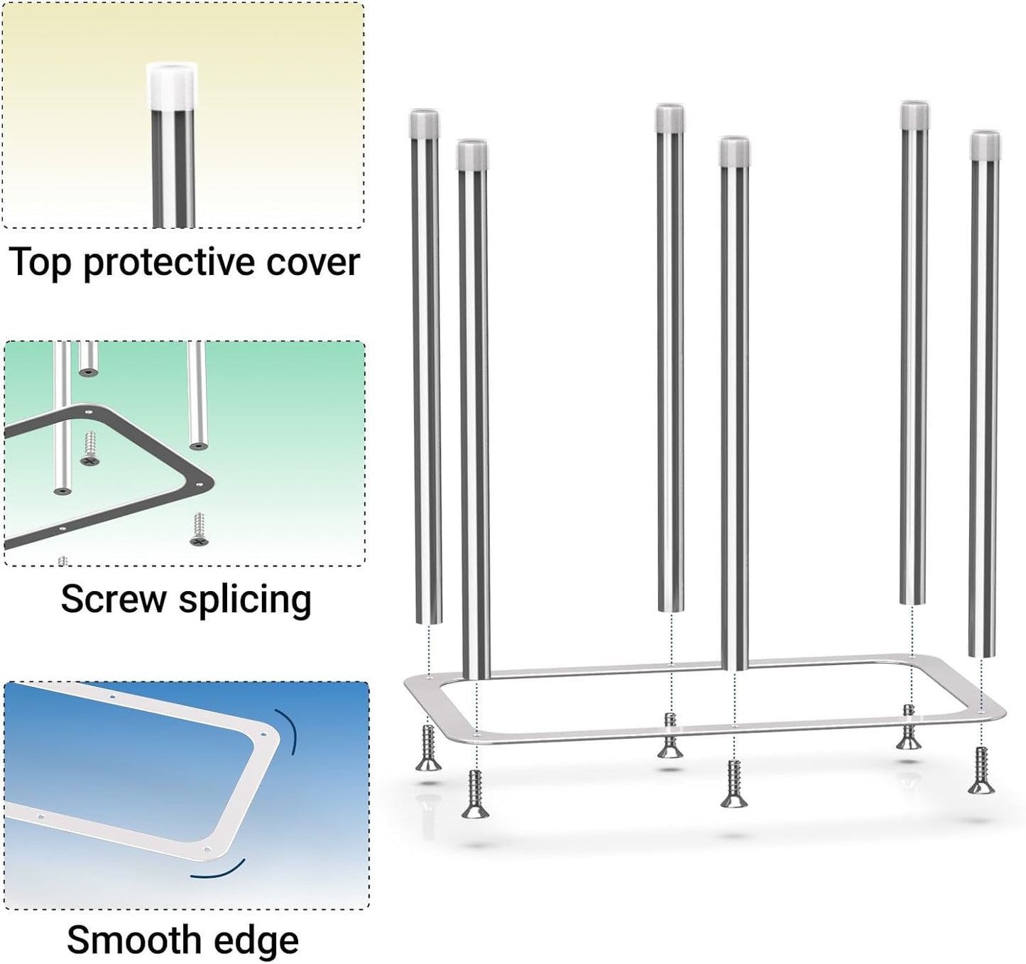 Water Bottle Drying Rack,Stainless Steel Bottle Rack Dryer, Plastic Bag Drying Rack, Baby Bottle Drying Rack,Space Saving Countertop Rack for Glass,Cups, Mugs,Mason Jars and Sports Bottles