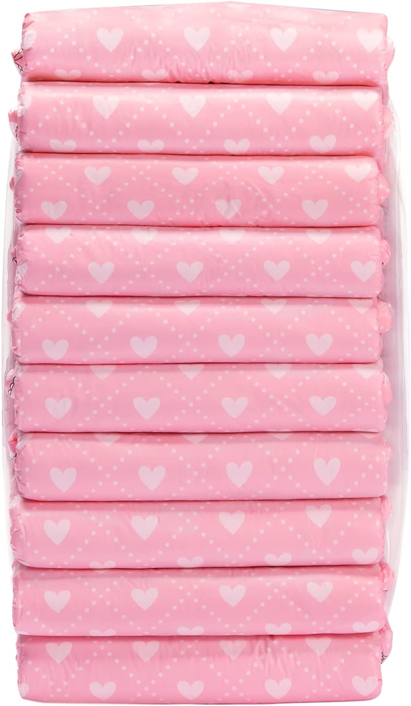 Littleforbig Printed Adult Brief Diapers 10 Pieces - Blushing Baby Pink(XL)