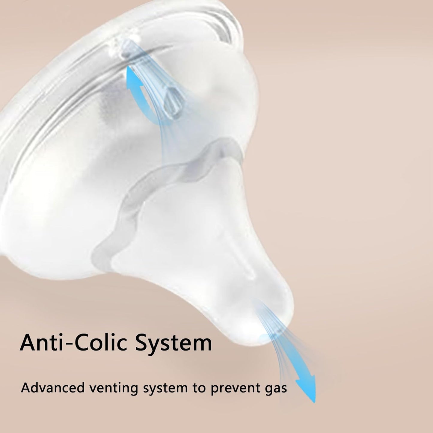 Beilastar-x Nipples for Baby Bottles – 100% Soft Baby Bottle Nipples, Natural Feel Silicone Bottle Nipples, BPA-Free (1M+, S, 4 Counts)