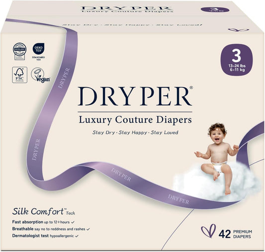 Baby Nappies - Size 3 (6-11kg / 13-24 lbs), 6 Pack of 7 Nappies (42 Total), Ultra Soft, Super Absorbent, Disposable Baby Diapers