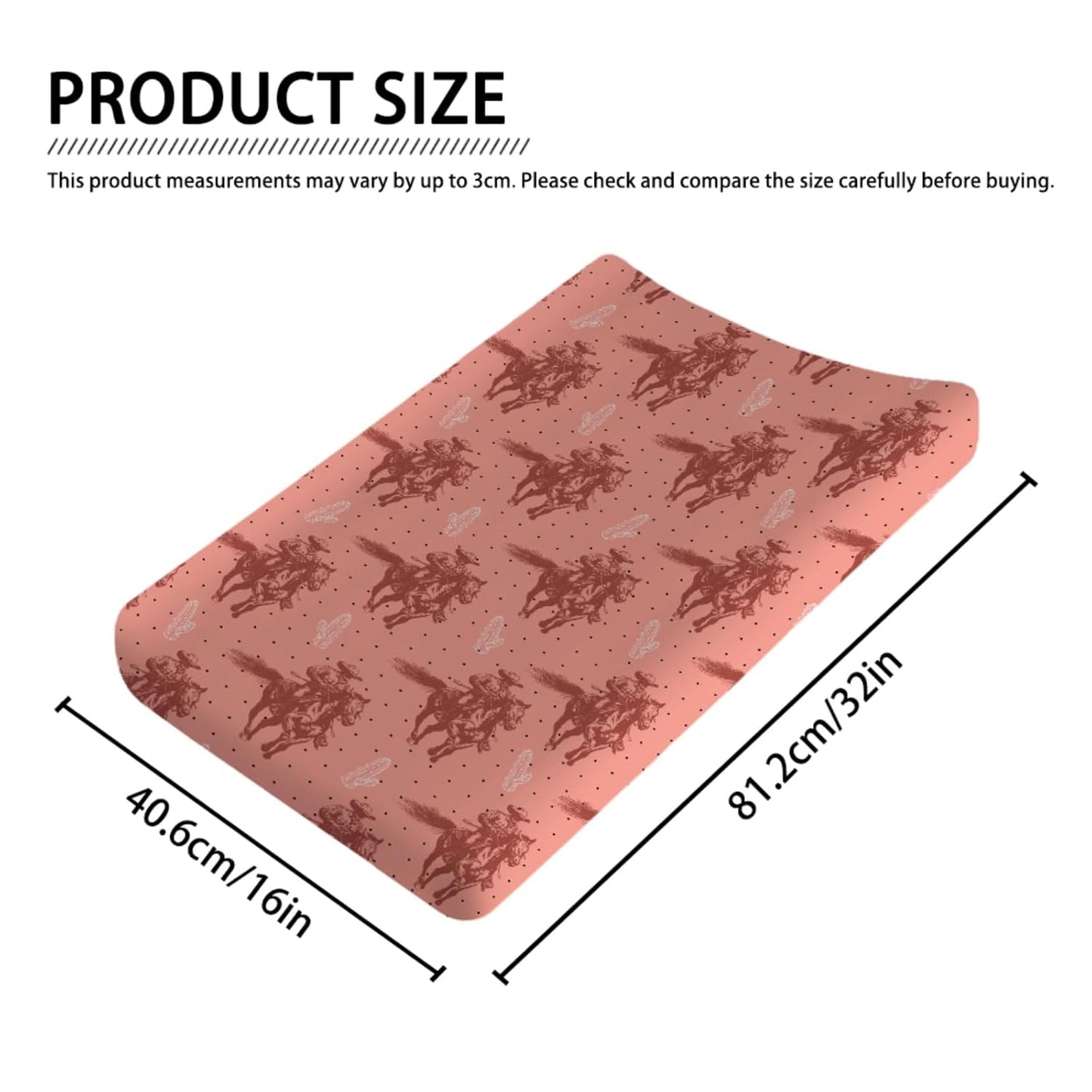 Pink Western Cowboy Cactus Baby Changing Pad Covers Vintage Cowboy Horse Changing Table Sheets for Boy Girl Retro West Plants Soft Breathable Stretch Diaper Change Table Pad Mats Covers 32''x16''