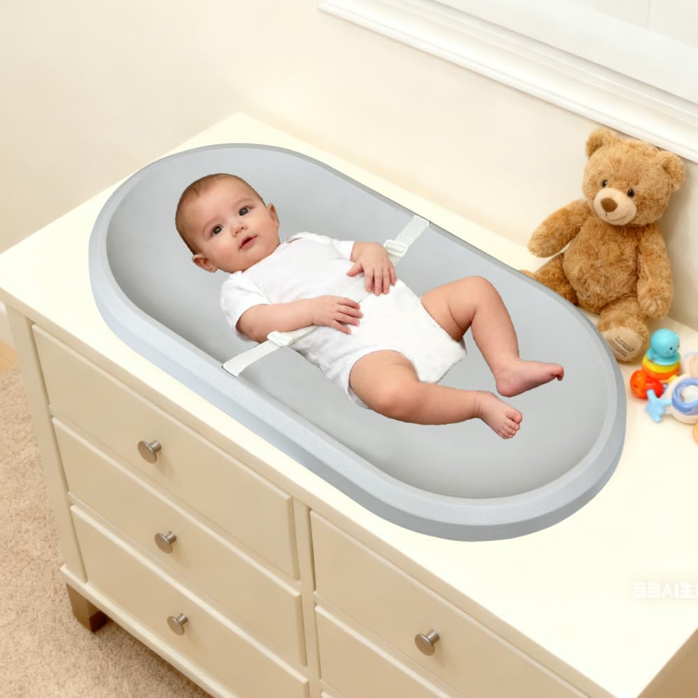 Baby Changing Pad - Lightweight Wipeable Foam Changing Pad, Comfortable and Waterproof, Fits All Changing Table, 30"x 15.6", Gray