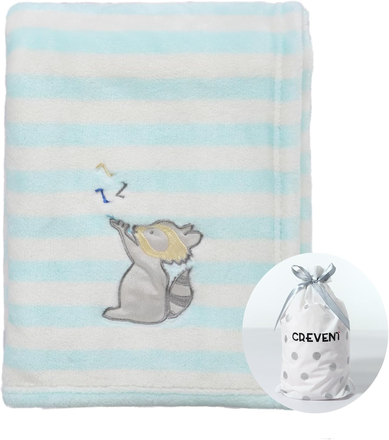 CREVENT 30''X40'' Cute Cozy Fluffy Warm Baby Blanket for Girls Boys Infants Toddlers' Bedding Crib Cot Stroller, Baby Shower Birthday Newborn's Gift - Racoon