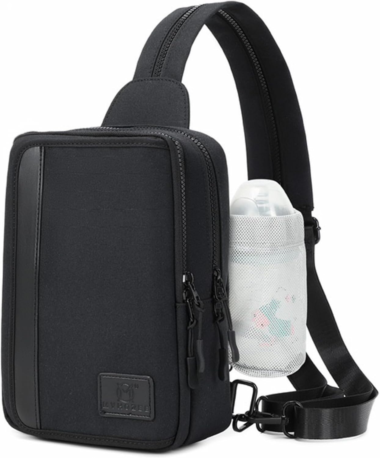 MYHOZEE Sling Bag Crossbody Backpack Purse - 2 in 1 Nylon Cross Body Bag Diaper with Wipes Pouch, Water Bottle Pocket