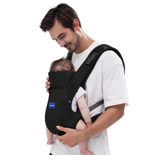 Baby Carrier Newborn to Toddler,Newborn Carrier with Head Support, Cozy Baby Holder Carrier for Dad Mens (Summer-Black)