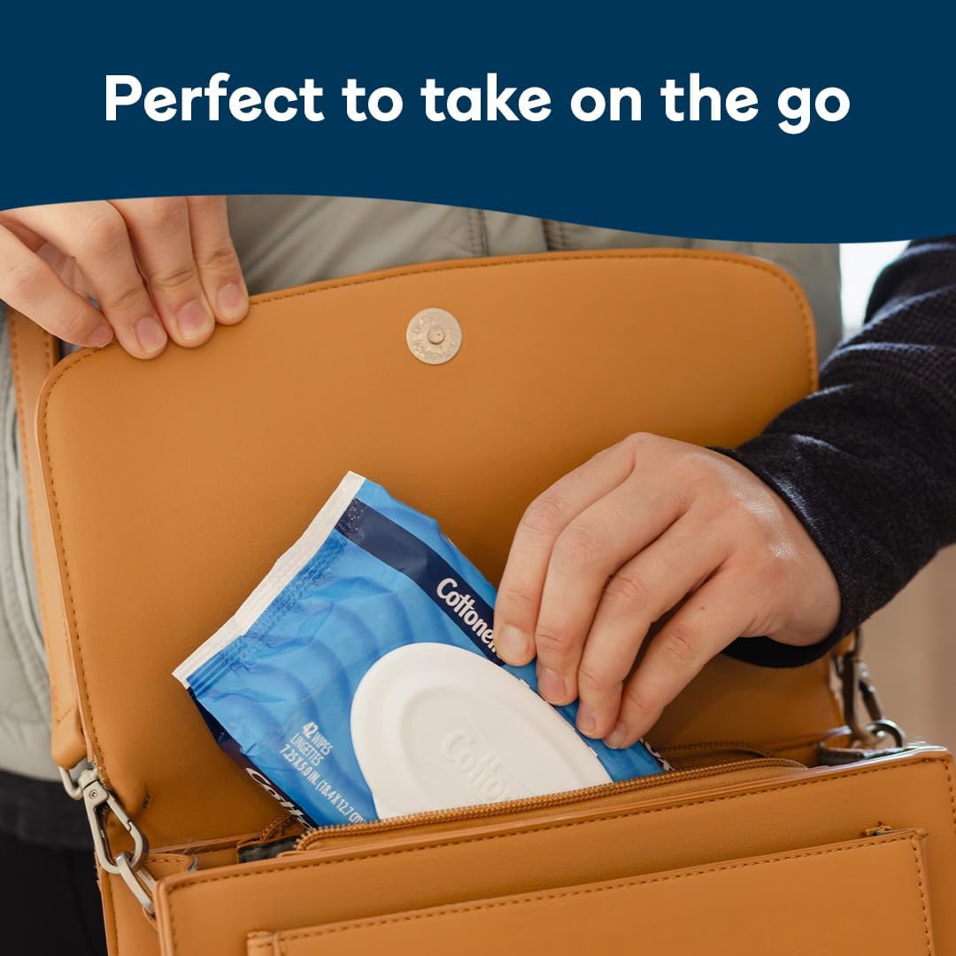 Cottonelle Fresh Care Flushable Wet Wipes, Adult Wet Wipes, 4 Flip-Top Packs, 42 Wipes Per Pack (168 Total Wipes), Packaging May Vary