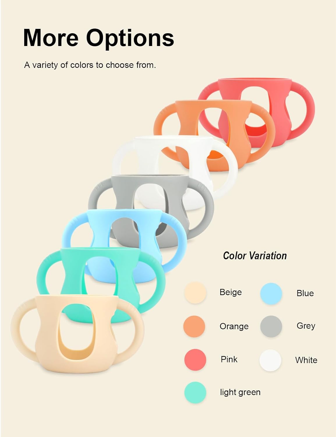 4-Pack Silicone Sleeves for Philips Avent Glass Bottles, BPA-Free Drop-Resistant Baby Bottle Sleeves with Handles, Compatible with Philips Avent Natural Glass Baby Bottles (4 oz)