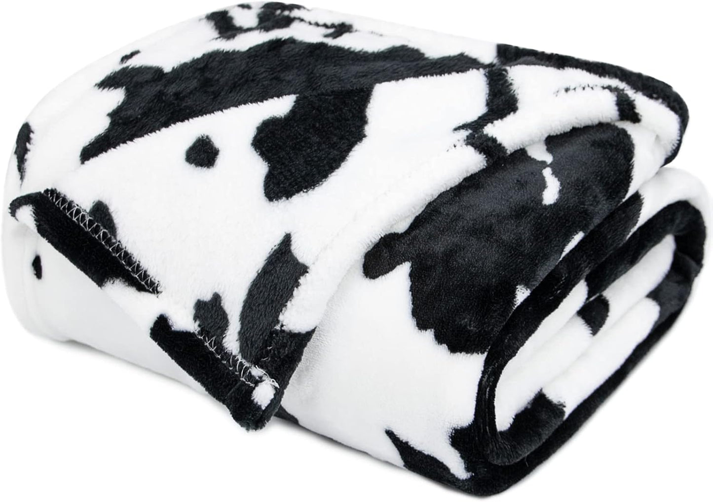 Cow Print Throw Blanket Twin Size - Soft Plush Lightweight Fleece Twin Bed Blanket for Bedroom Livingroom Decor 60x80 Inch