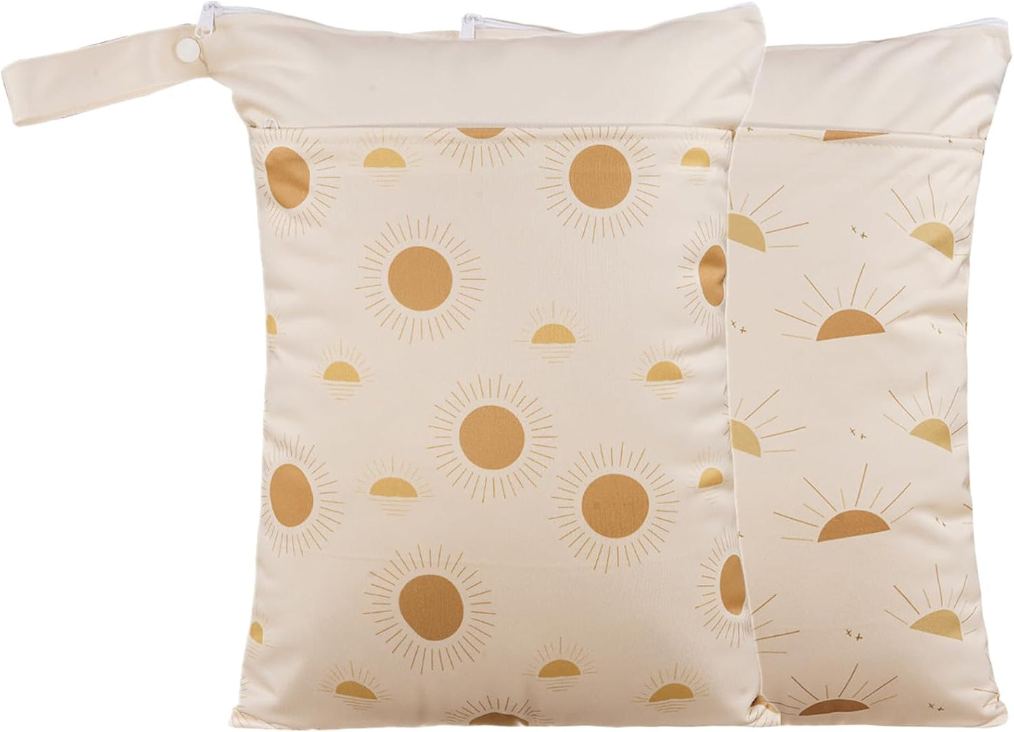 Wet Dry Bags with Two Zippered Pockets and Handle, Reusable Storage Bag for Breast Pump Parts & Baby Items, Waterproof Diaper Bags, Yoga Gym Bag for Swimsuits or Wet Clothes-2pcs, 11.8*15.75"