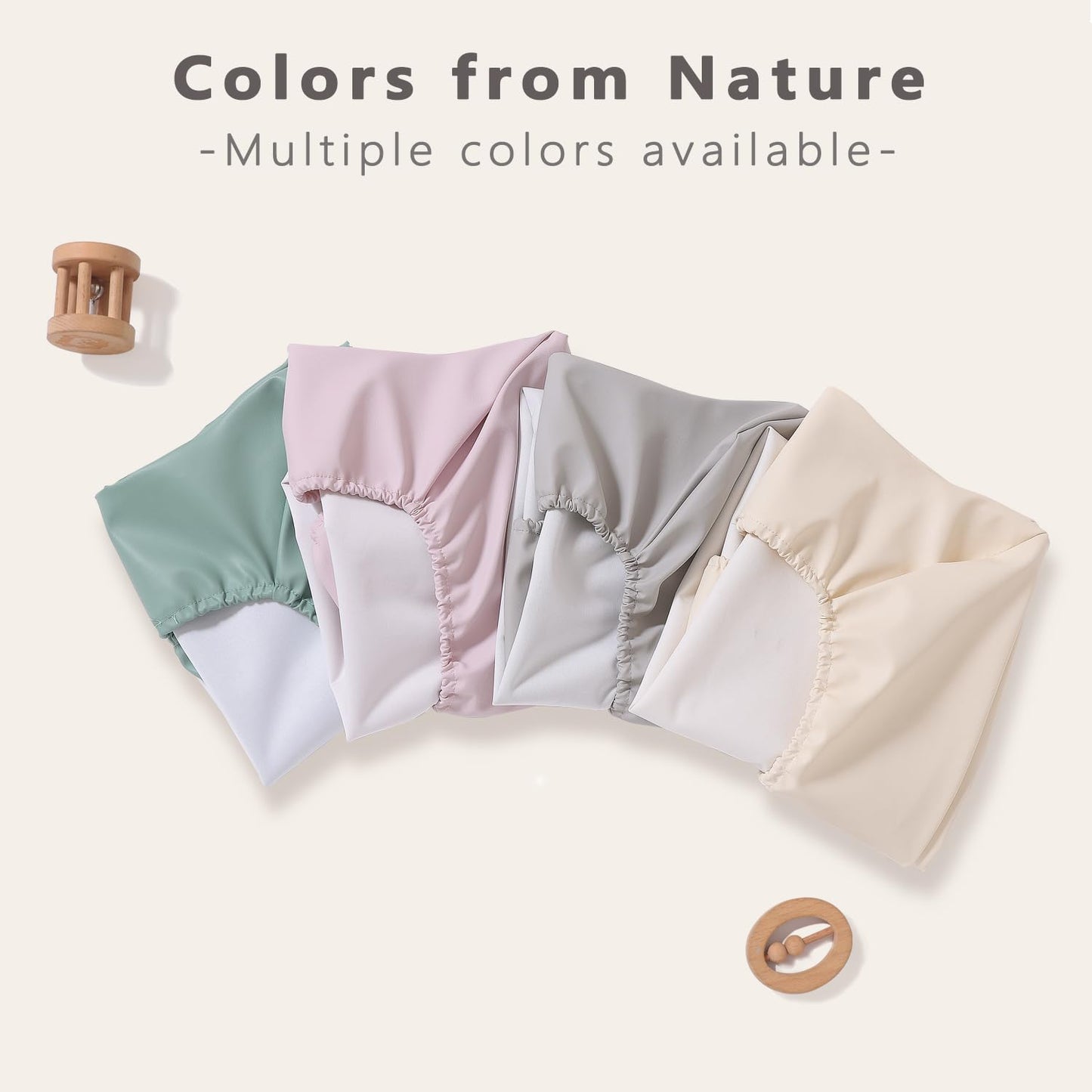 Vegan Leather Baby Changing Pad Covers for Girl, Boy, Waterproof & Wipeable Soft Diaper Changing Mat Cover.Fits Standard Changing Pads with Dimensions of 32" x 16". (Gray)