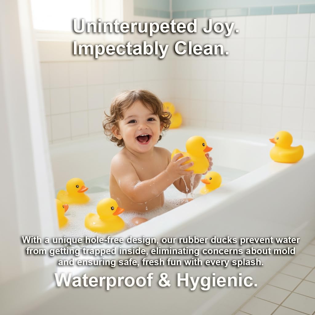 Big Rubber Yellow Duck,Kalafona 7 Inch Giant Large Waterproof No 'Bebe' Noise No Hole No Squeak Rubber Funny Duck Bath Pool Toy Without Hole for Kids Birthday Party Favor Home Decor