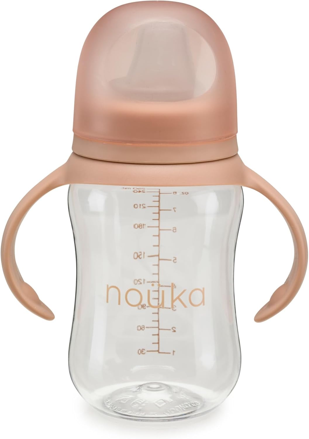 nouka Soft Spout Tritan Sippy Cup | Leak Proof and Easy Grip | Removable Handles | Soft Blush
