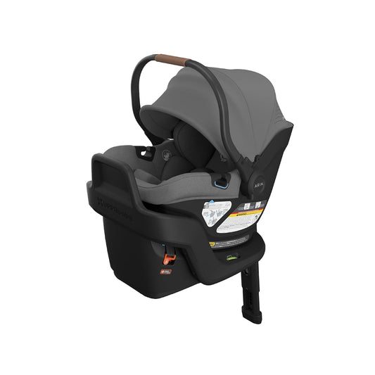 UPPAbaby Aria V2 Lightweight Infant Car Seat - Just Under 6 lbs - Base with Load Leg + Infant Insert + All-Weather FootCover Included - Direct Stroller Attachment - Greyson (Charcoal Mélange)