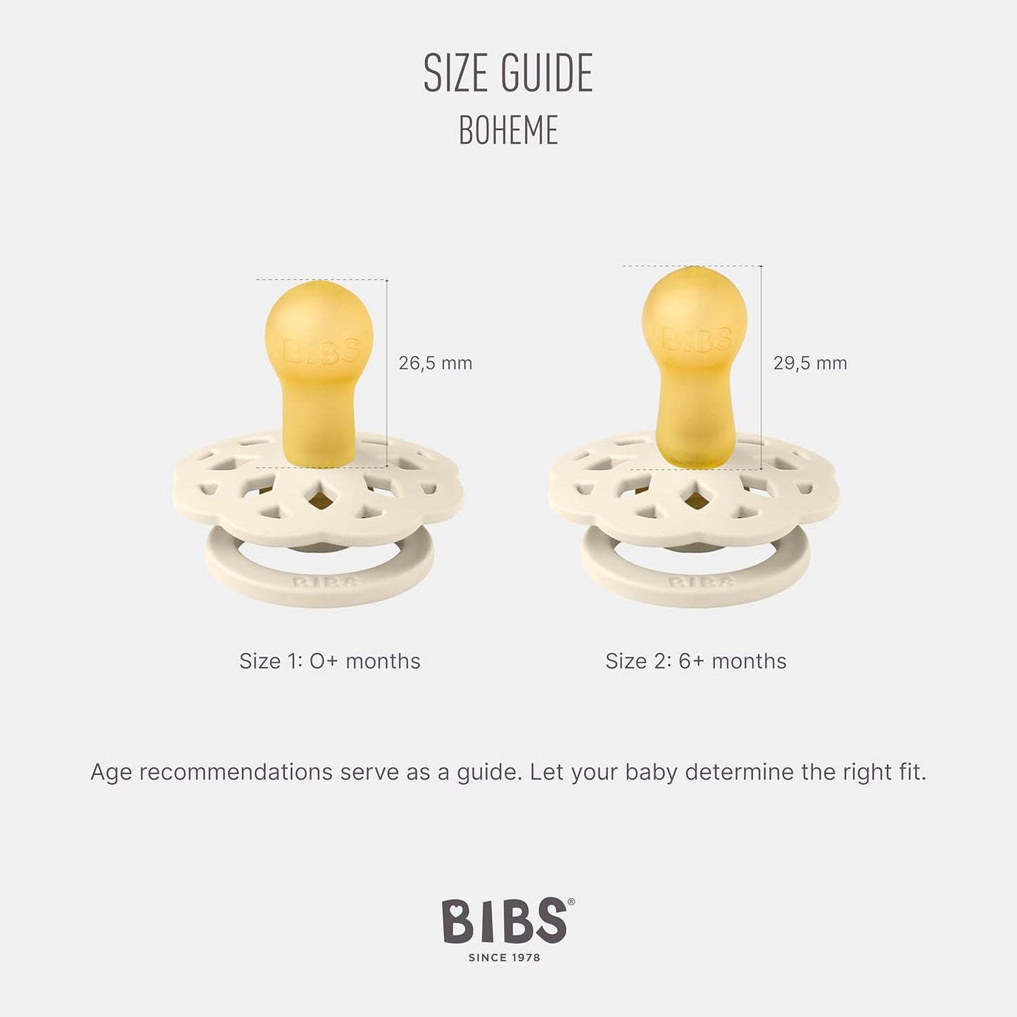 BIBS Pacifiers 0-6 Months | Boheme Collection 2-Pack | BPA-Free Round Nipple | Nautral Rubber Latex | Made in Denmark | Dusty Pink/Elderberry