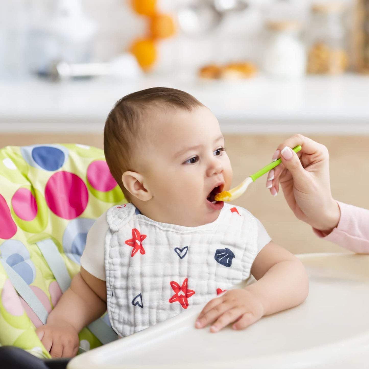 Zainpe 6Pcs Snap Muslin Cotton Bibs for Baby Rainbow Unicorn Flamingo Machine Washable Burp Cloths with 6 Absorbent Soft Layers for Girl&Boy Infant Newborn Toddler Feeding Drooling Teething