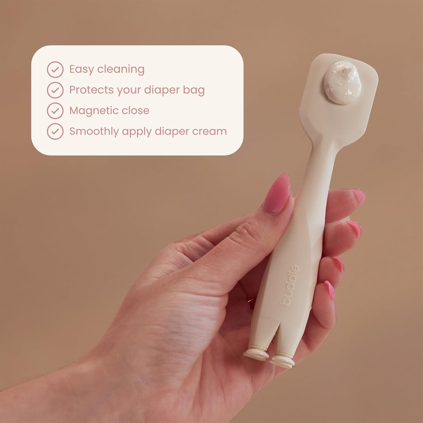 Buddle Paddle Pal Baby Diaper Cream Spatula Silicone Applicator with Carrying Case, Smooth & Mess-Free Application, 1 Count