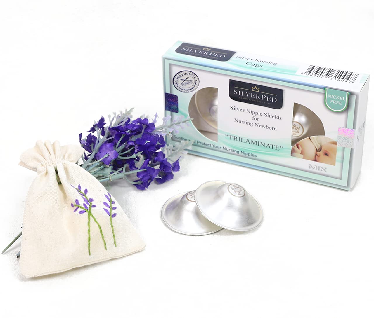 999 Silver Nursing Cups, Silver Nipple Shield, Soothe and Protect Sore Nipples, Silver Nipple Covers Breastfeeding, Silver Nipple Cups, 2 Pieces