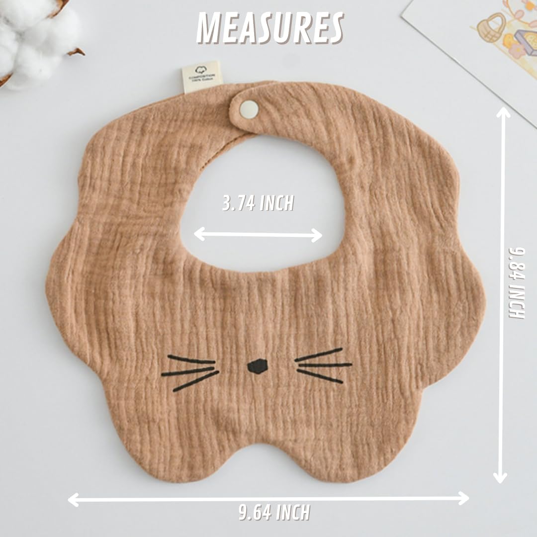 4 Pack Baby Bandana Bibs - Super Absorbent for Drooling & Teething - Soft, Flower Shape (0-24 Months)