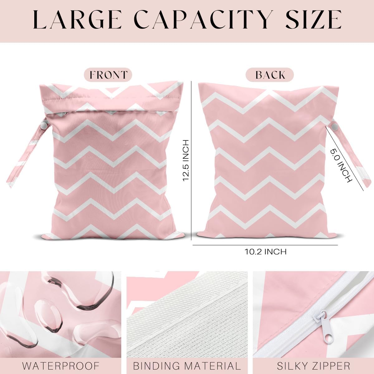 4 Pack Wet Bag for Swimsuit, Beach Travel Essentials Wet Dry Bag, for Sunscreen Toiletry Dirty Clothes Yoga Gym Diaper, Friend Summer Beach Vacation Gifts. Wave