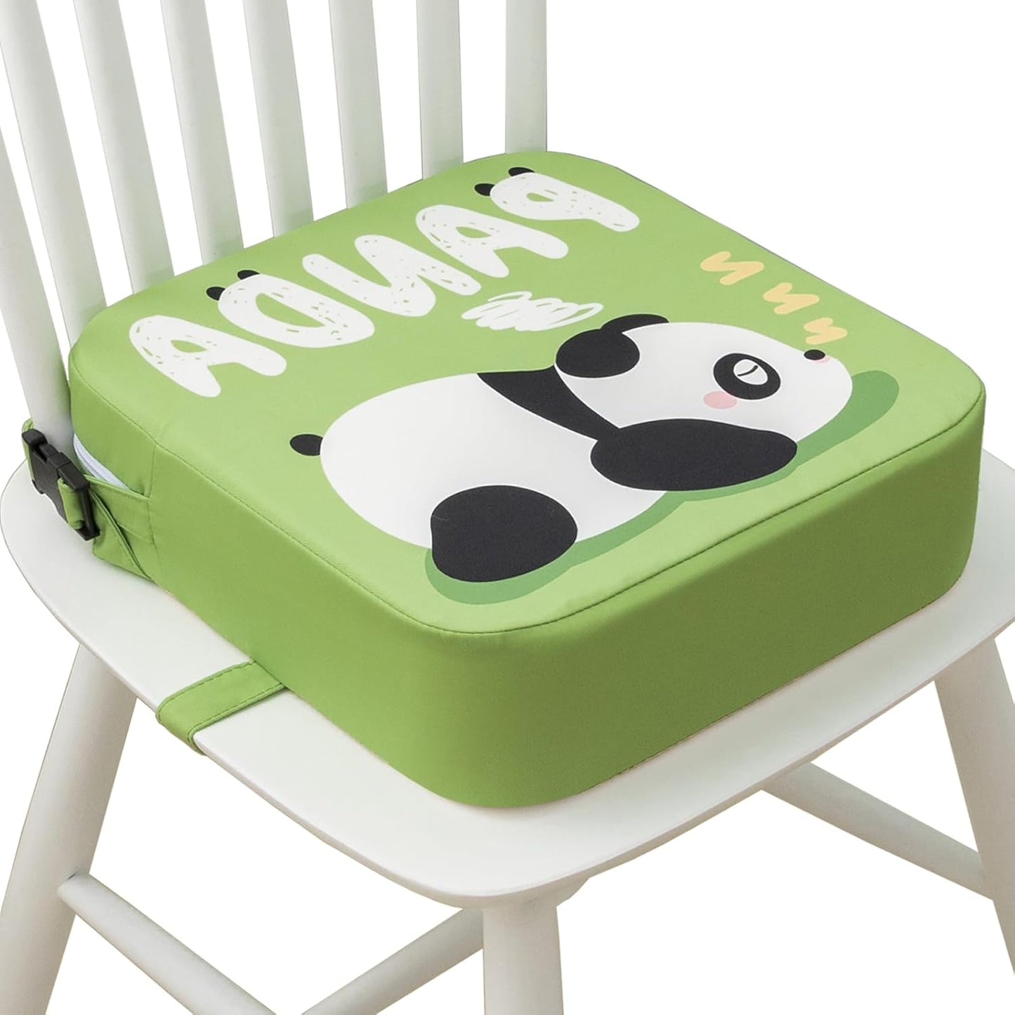 Toddler Booster Seat for Dining Table, Portable Kids Booster Seat with Safety Buckles Portable Increasing Booster Cushion with Non-Slip Bottom (Green Panda)
