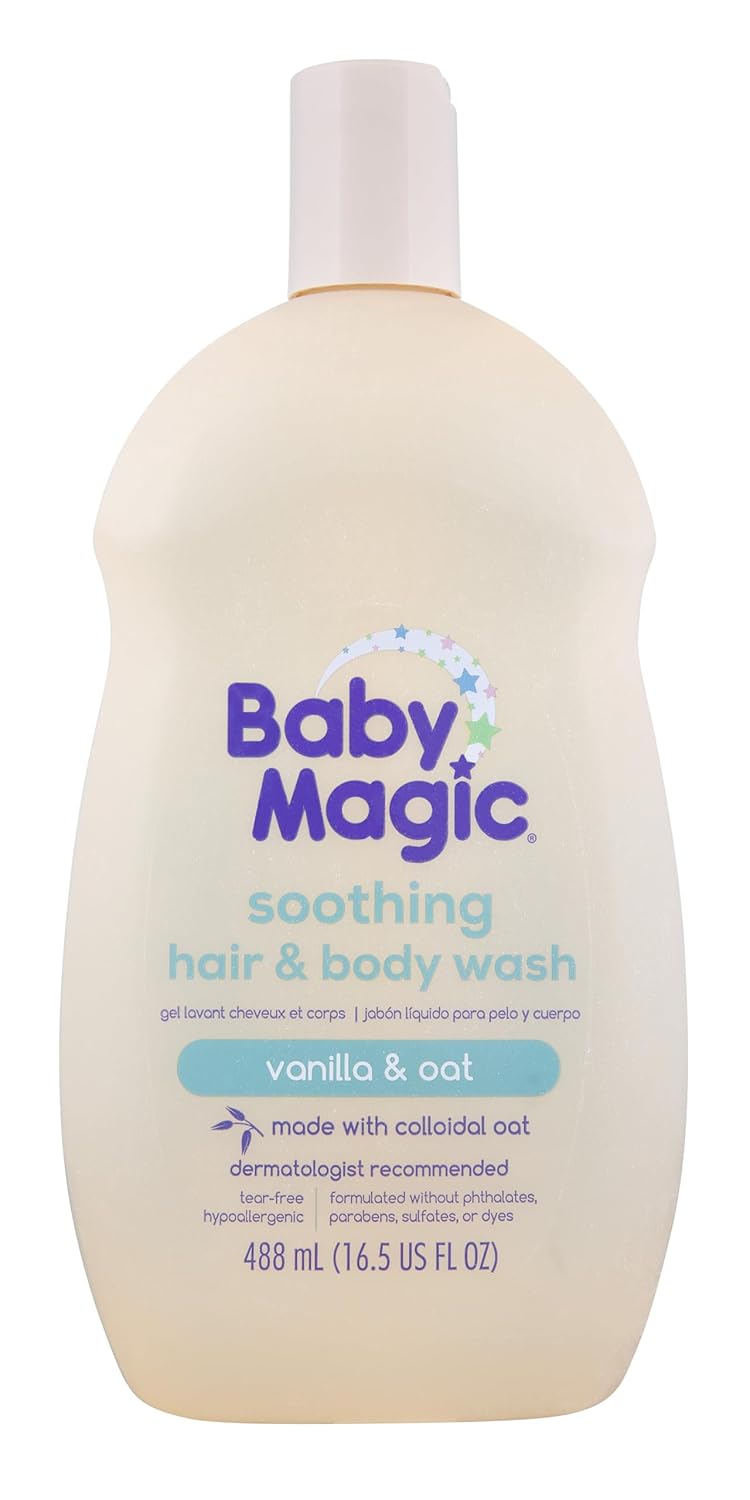 Baby Magic Soothing Hair & Body Wash | Soothes and Cleanses Baby's Delicate Skin | Tear-Free | Vanilla and Oats | 16.5 fl oz.