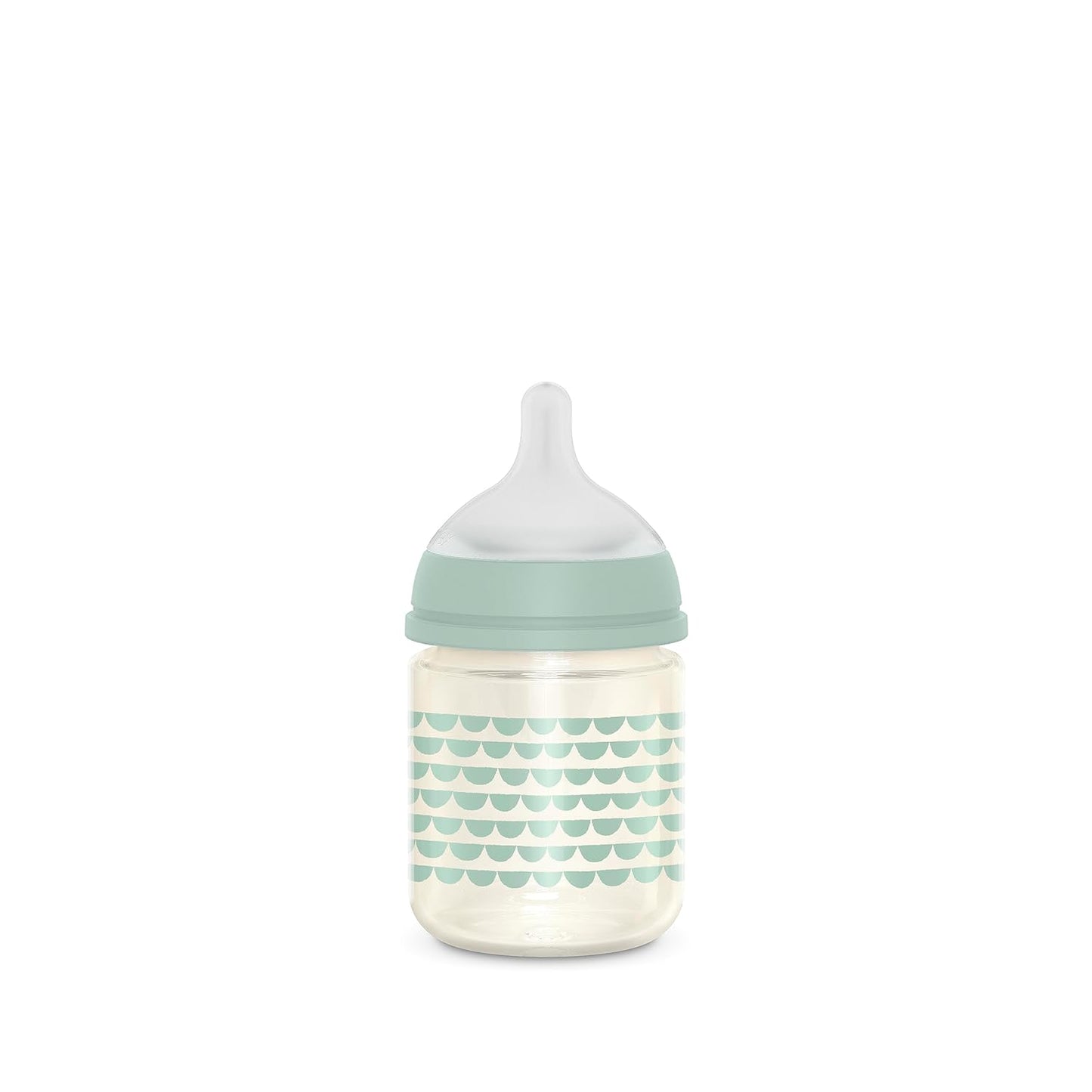 Suavinex Bonhomia Glass Baby Bottle with SX PRO Silicone Nipple, Anti Colic Baby Bottles, Baby Bottles for Breastfed Babies, Slow Flow, 0mo, 4oz, Mint