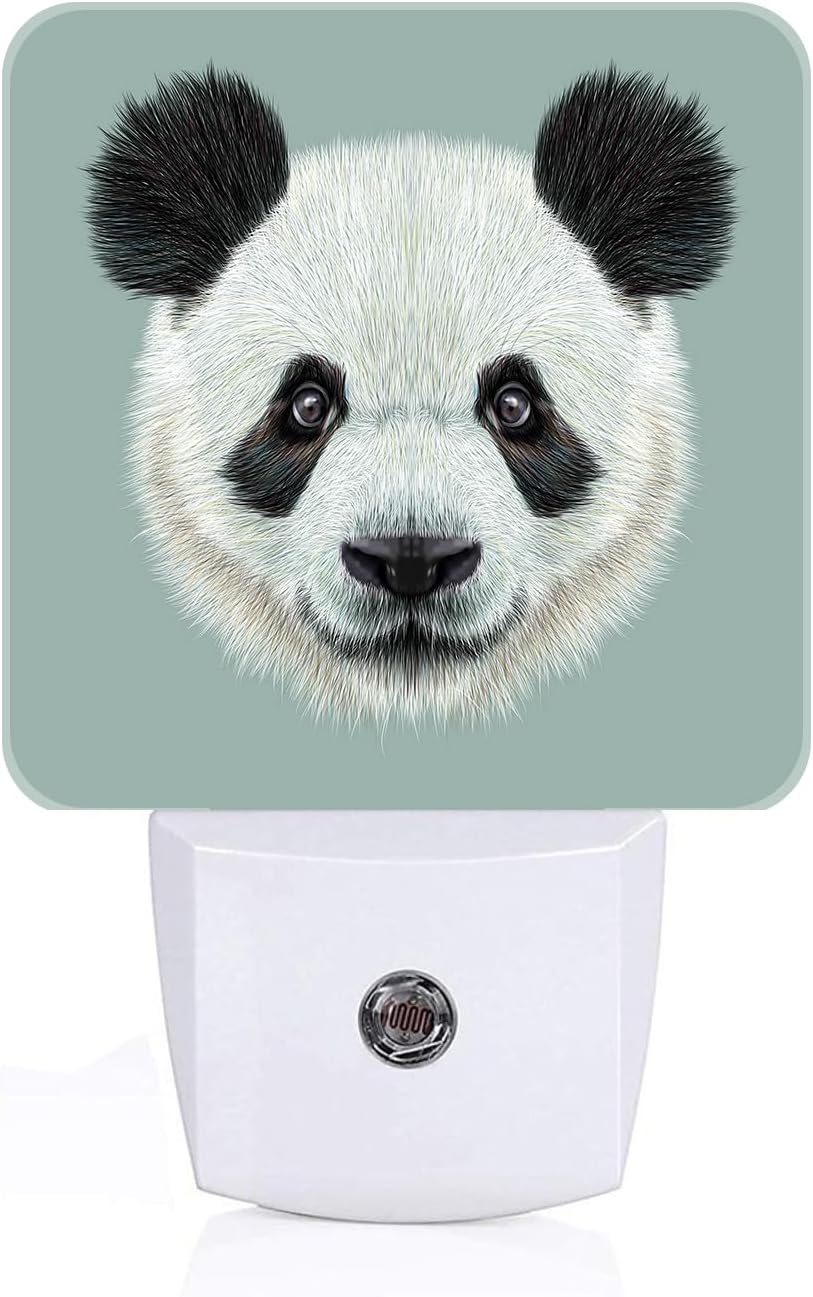 Panda Cute Face Night Light,Plug Into Wall Decor for Stairway,Hallway,Kitchen,Dusk to Dawn Sensor Nightlights for Boys/Girls/Women/Men Room Gifts