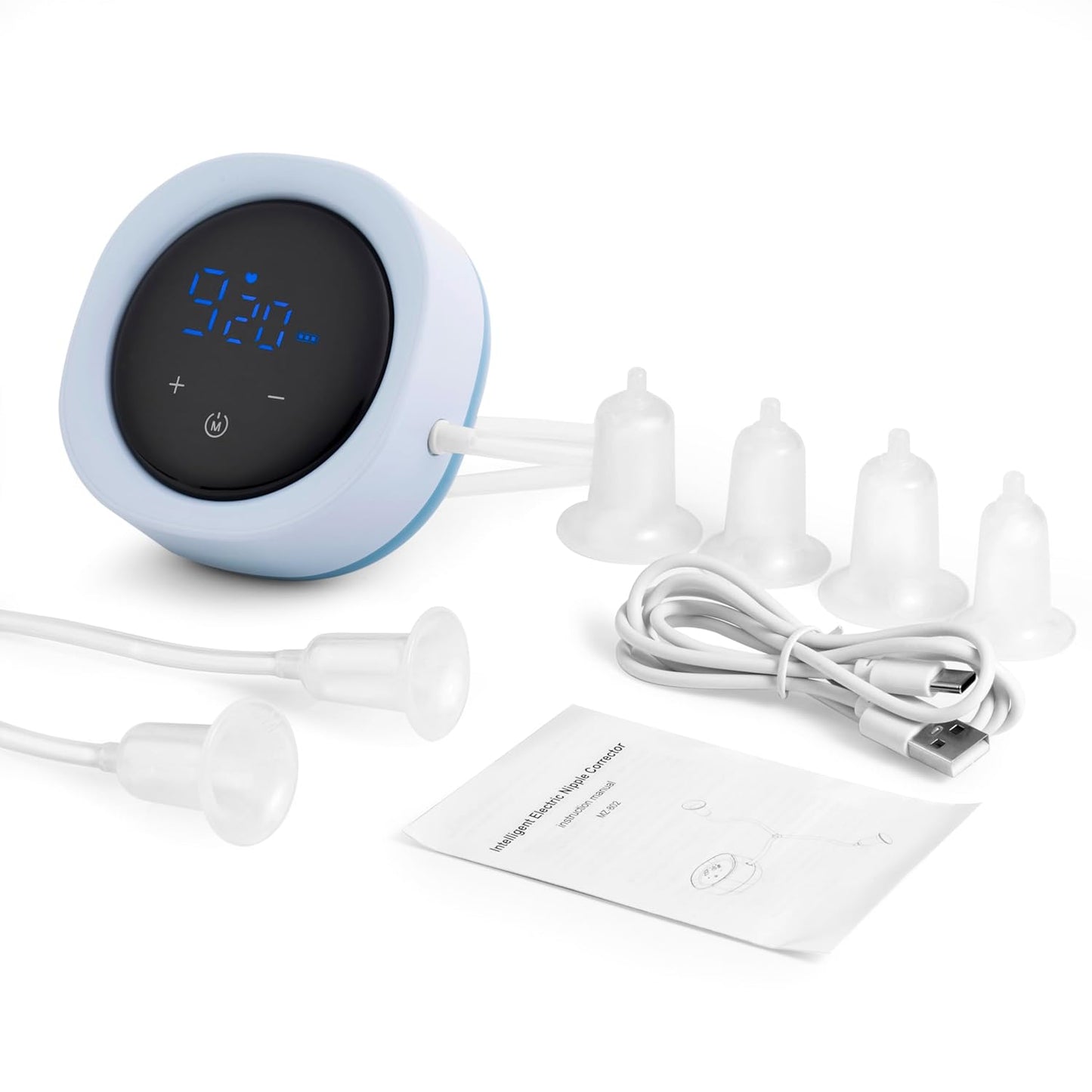 Electric Nipple Corrector for Flat or Inverted Nipples, Rechargeable Nipple Puller Sunken and Shy Nipples - Blue