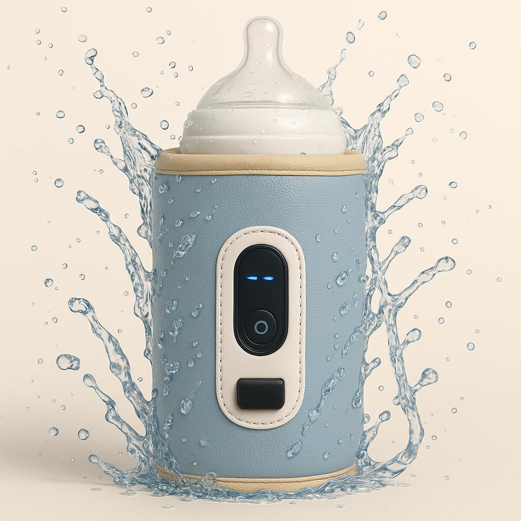 Travel Baby Bottle Warmer with USB – Digital Display, Adjustable Heating, Insulated Portable Sleeve for Warming Milk, Formula & More – Great for Car Trips, Strollers & On-The-Go Feeding
