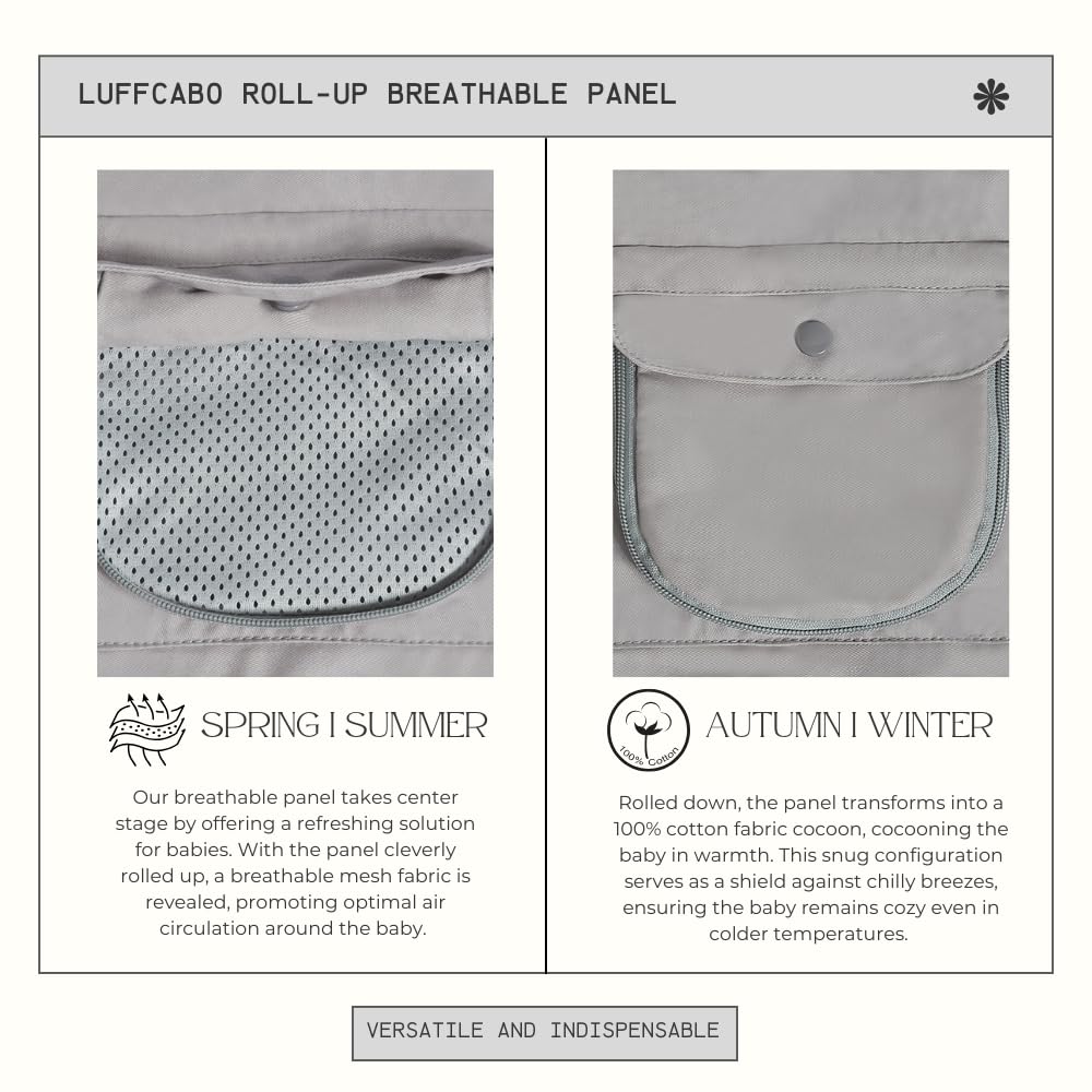 All-Season Ergonomic Baby Carrier, Breathable Baby Carrier Newborn to Toddler (8-33lbs), Toddler Carrier, Infant Carrier with Temperature Control Panel Design (Misty Grey)