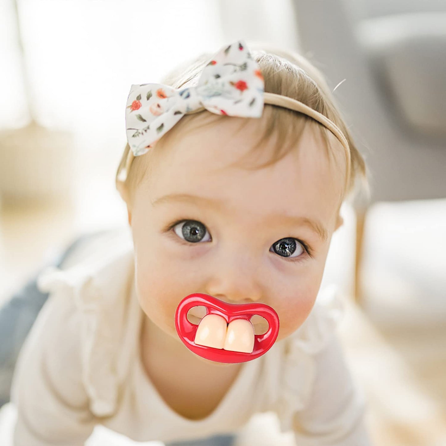 6PCs Funny Pacifier Infant Pacifier Cute Kissable Lips and Gentleman Mustache Teeth Pacifier Soft Silicone Cute Pacifier Design with Kiss Lip for Babies and Toddlers Shower Gift Unisex-BPA Free