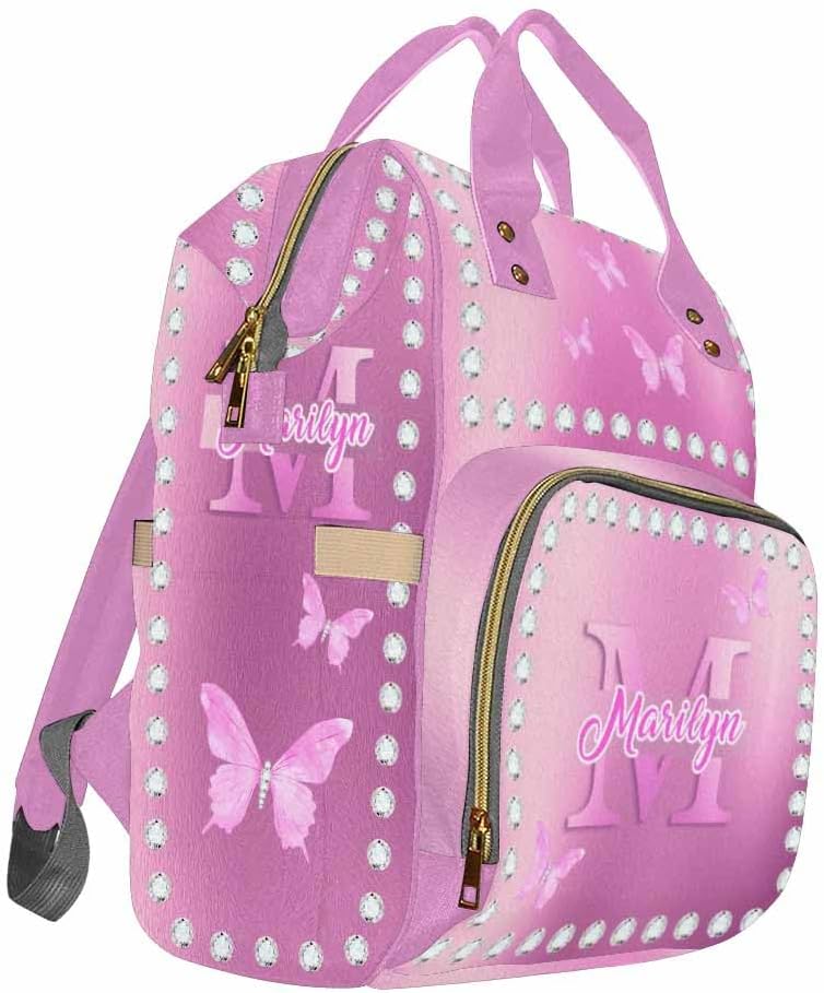 D-Story Customize Baby Backpack for Baby, Personalized Diaper Bag with Butterfly Design