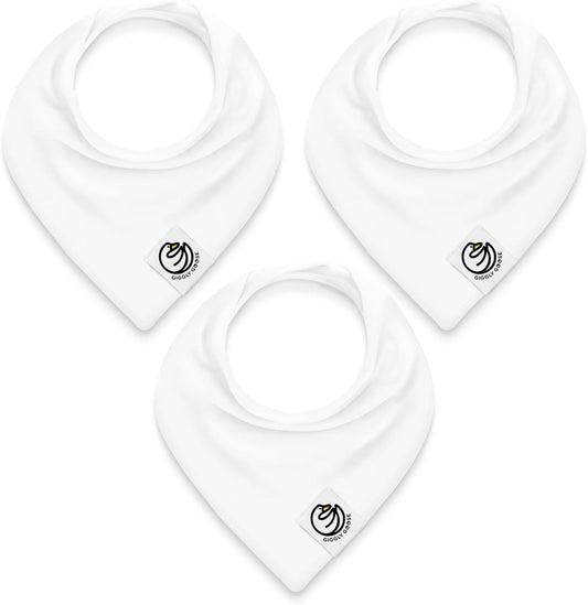 3 Pack Baby Bibs for Boys & Girls | Cotton, Absorbent Drooling & Teething Bib | Thick, Adjustable Snap-on