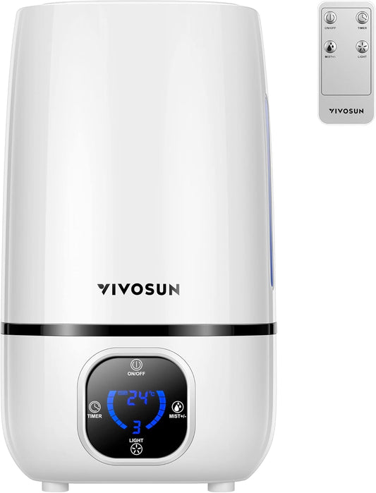 VIVOSUN 4L Cool Mist Humidifier with Remote Control for Bedroom, Plants, Baby, Dry Skin