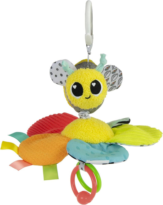 Lamaze Clip On Car Seat and Stroller Toy - Buzzy The Bee - Crinkle Car Seat and Stroller Toys - Sensory Travel Toys for Babies - Infant Toys Ages 0 Months and Up