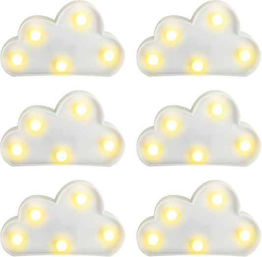 clothmile 6 Pcs LED Cloud Night Light Can Be Hung On The Wall Kids Room Room Light, Suitable for Birthday Party Holiday Decoration Baby Room Nursery Decoration (Clound-6pcs)
