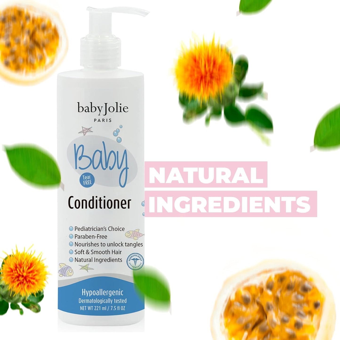 Baby Jolie Baby Bath Set | Baby Shampoo 7.5oz (221ml) + Hair Conditioner 7.5oz (221ml) + Lotion 11oz (325ml)