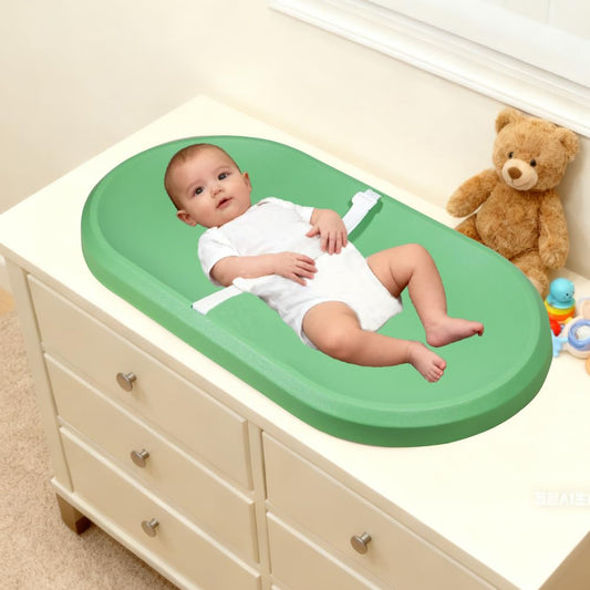 Baby Changing Pad - Lightweight Wipeable Foam Changing Pad, Waterproof Comfortable Design for All Changing Tables, 30"x 15.6", Green