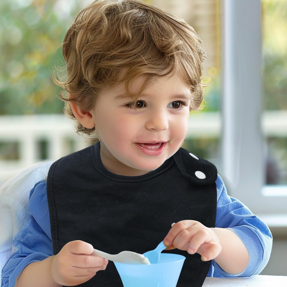 8 Pack Baby Bibs Unisex Adjustable with Snaps Ultra Soft Absorbent Drooling Teething for Boys and Girls