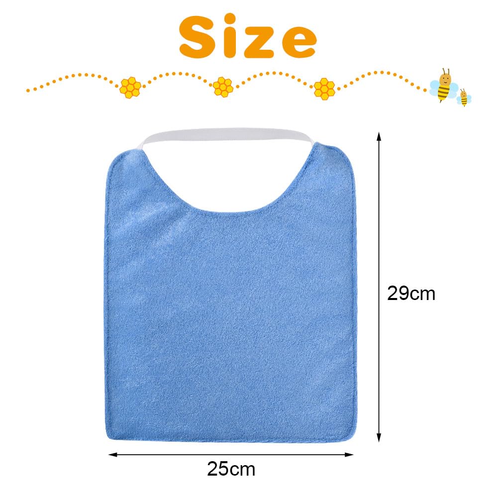 Vicloon Baby Bibs, 5PCS Terry Bib Set, Baby Bibs for Boys, Girls, Terry Drool Cotton Bibs Waterproof protection, Adjustable Elastic Strap, Baby Bandana Drool Bibs for Feeding, Teething Drooling(Color)