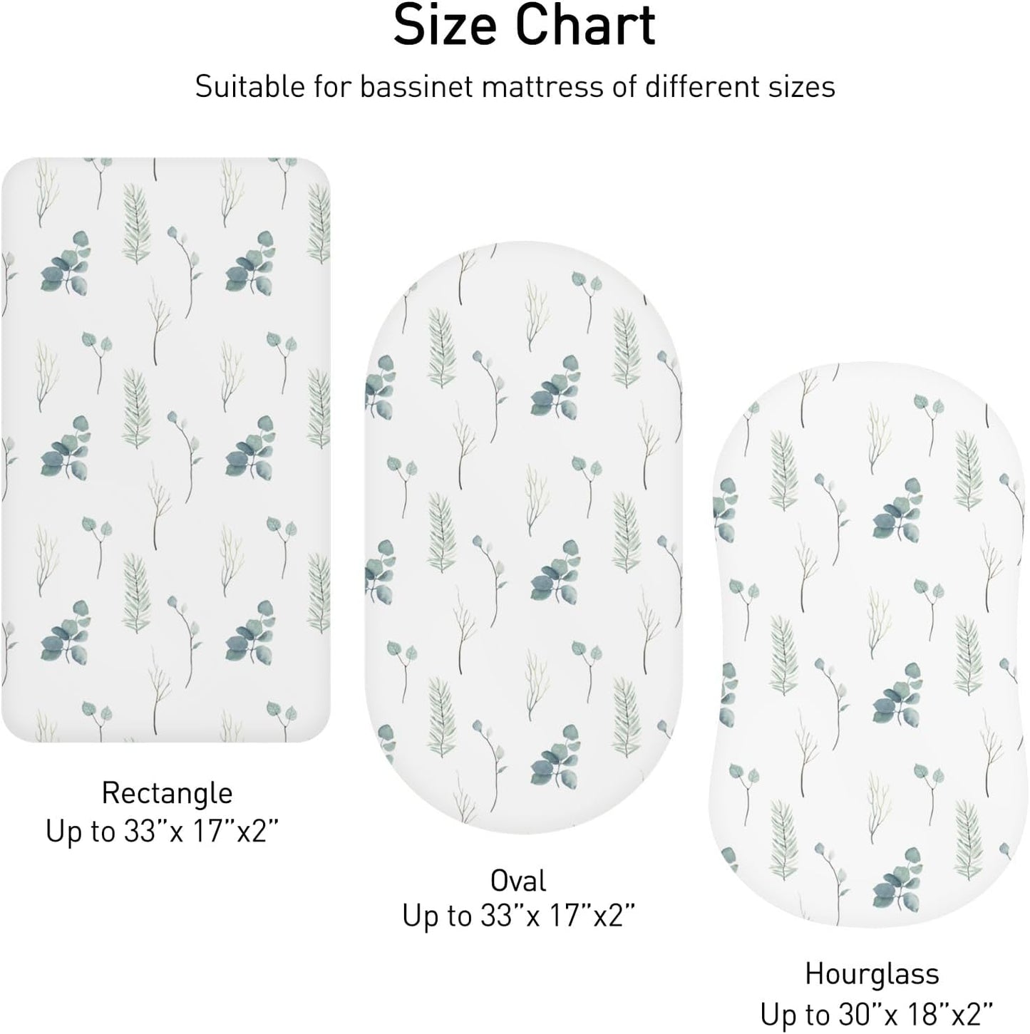 Soarwg Kids Bassinet Sheets, Bassinet Sheets for Baby Boy and Girl, Bassinet Sheet Neutral, Fit for Rectangle, Round, Oval, Hourglass Mattress, Flexible for Different Bassinet Pad/Mattress 4 Pack