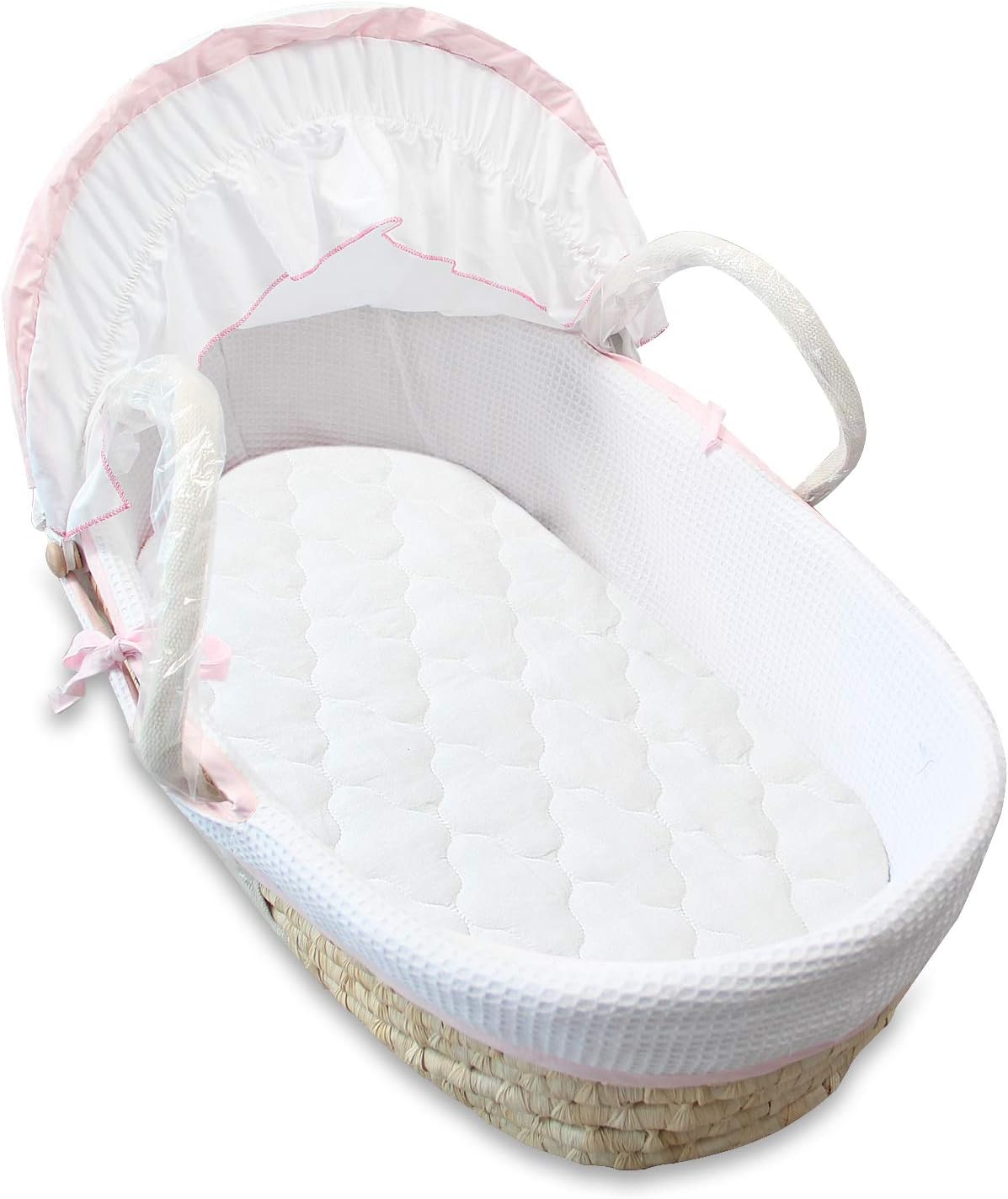 Waterproof Mattress Protector, Quilted Mattress Cover for Moses Basket Mattress & Silver Cross Stroller Bassinet Mattress, 2 Pack, Ultra Soft Surface, White