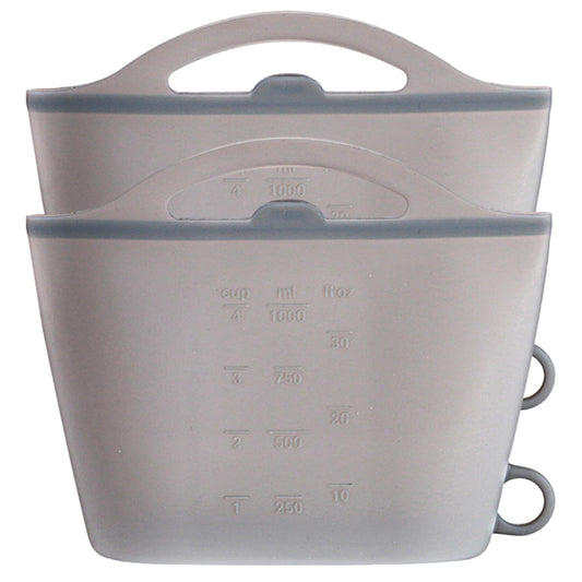 2PCS Microwave Sterilizer Bag, 1000ml Flexible Silicone Microwave Steam Bags, Hanging Leakproof Pacifier Sterilizer with Handle Bags for Baby Bottles