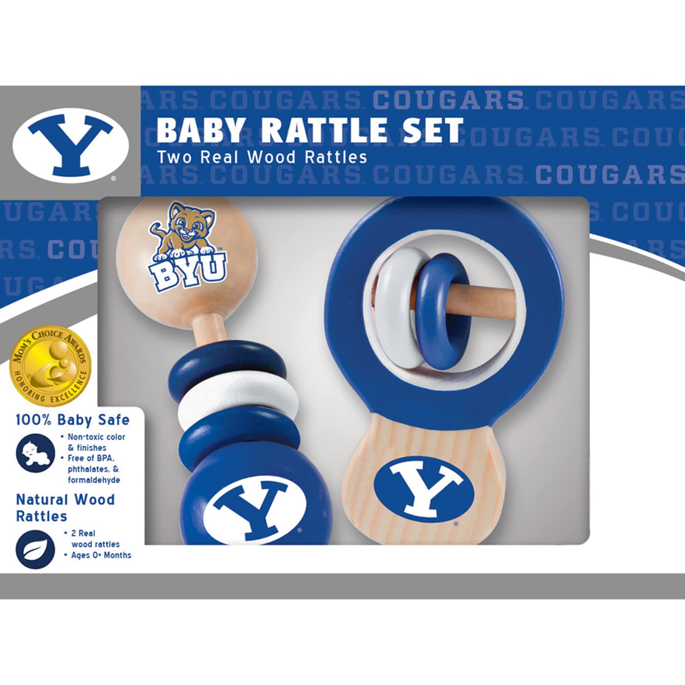 Baby Fanatic Wood Rattle 2 Pack - NCAA Georgia Bulldogs - Officially Licensed Baby Toy Set