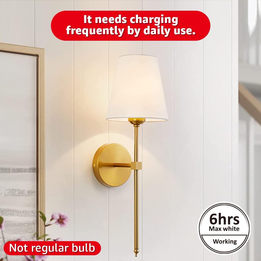 BLUEYE Rechargeable Light Bulbs,7W,Remote Control,Soft Warm 2700K-6000K,50W Equiv.,450Lumens,Flicker-free,E26 Detachable Charging(E12 available),Battery Operated Emergency Lamp for Non-Hardwired,1Pack
