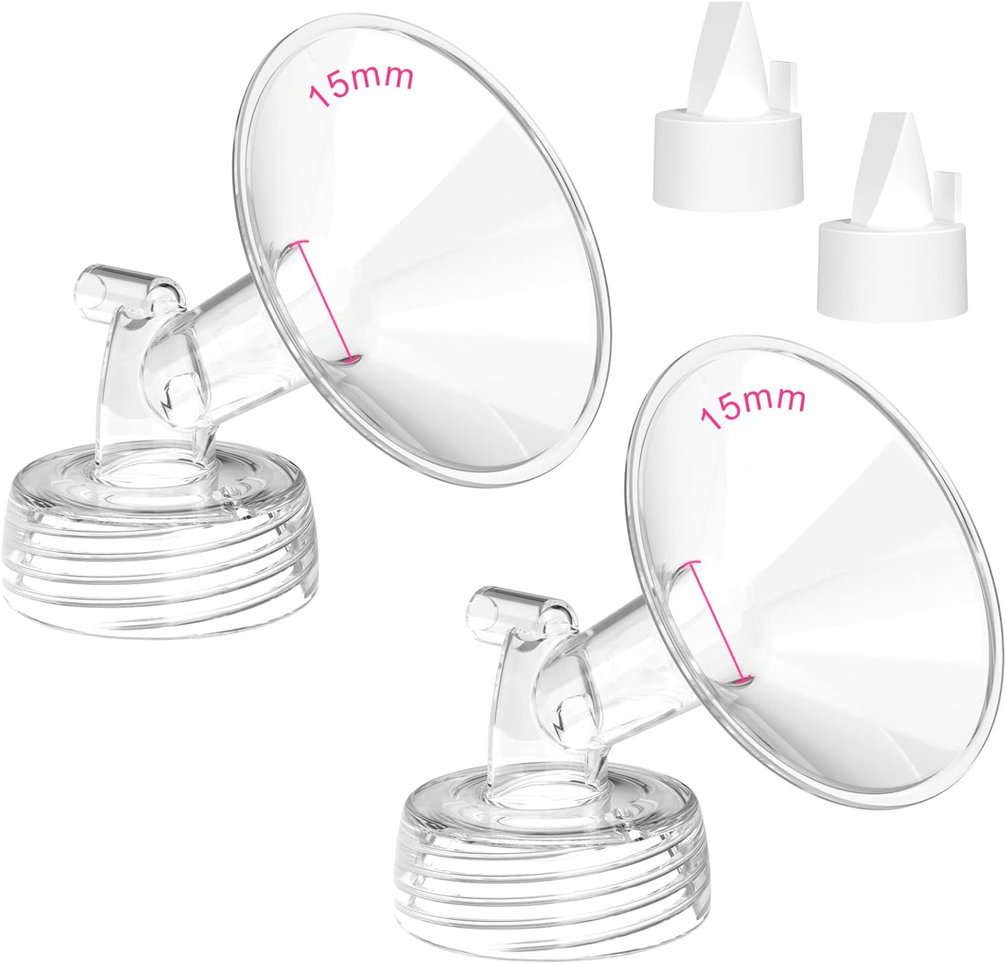 Breast Pump Parts for Spectra S1/S2/13 Plus, Not Original Accessories, Spectra Flange Inserts Replacement Include 15mmFlange&Duckbill Valve