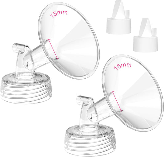 Breast Pump Parts for Spectra S1/S2/13 Plus, Not Original Accessories, Spectra Flange Inserts Replacement Include 15mmFlange&Duckbill Valve