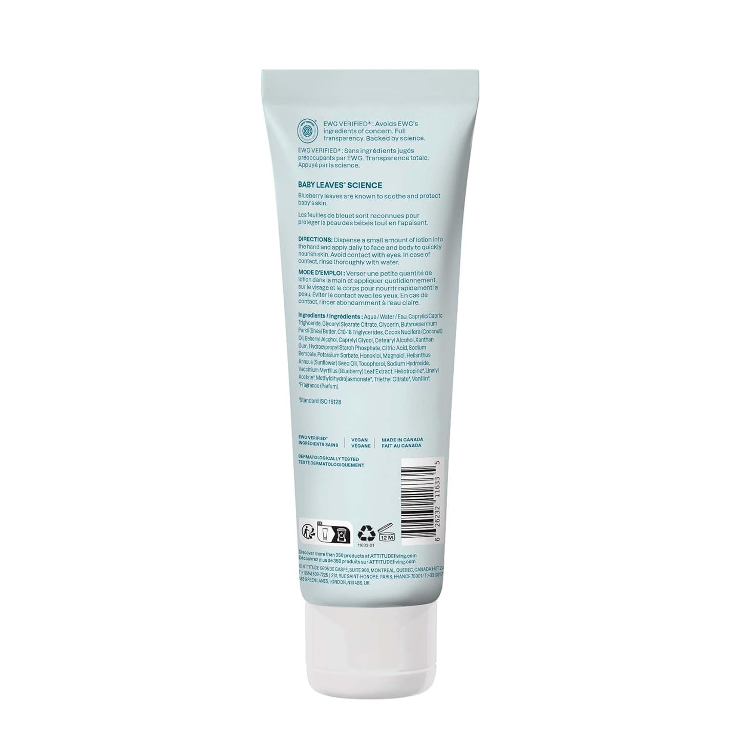 ATTITUDE Baby Lotion, EWG Verified Moisturizer, Dermatologically Tested Moisturizing Cream, Vegan and Cruelty-Free, Good Night Scent, 8 Fl Oz