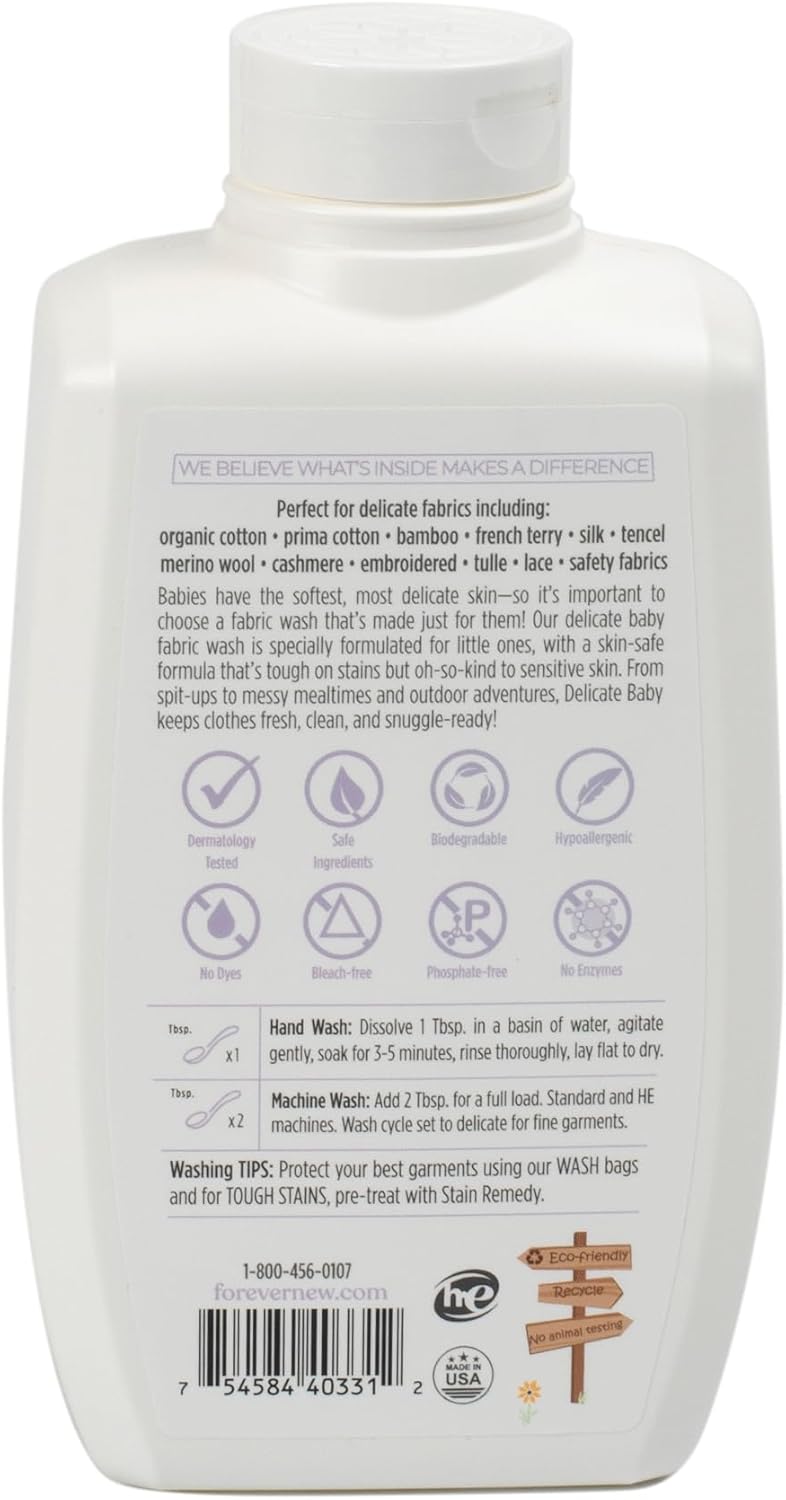 Baby Forever New 32 Ounce - Liquid Fragrance Free Fabric Care Wash 2 Pack (64 Ounce Total) - Baby Laundry Detergent