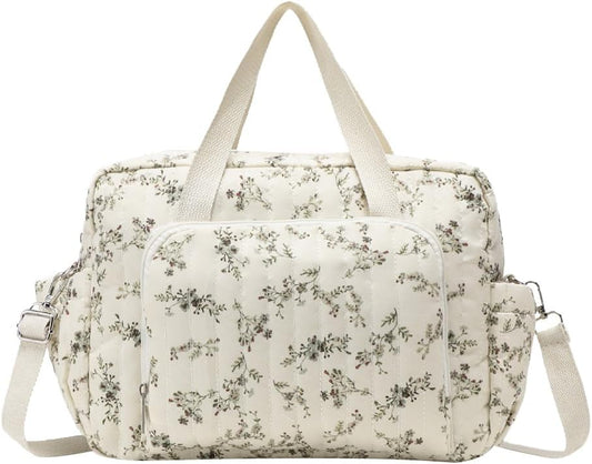 Floral Baby Diaper Bag Tote Mommy Bag Cute Cotton Diaper Bags Crossbody Baby Bags for Girl Pañaleras Para Beb